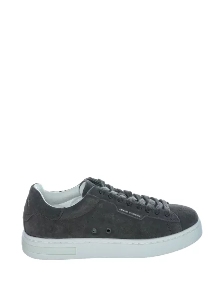 Sneakerși Armani Exchange din piele de căprioară cu imagine negru