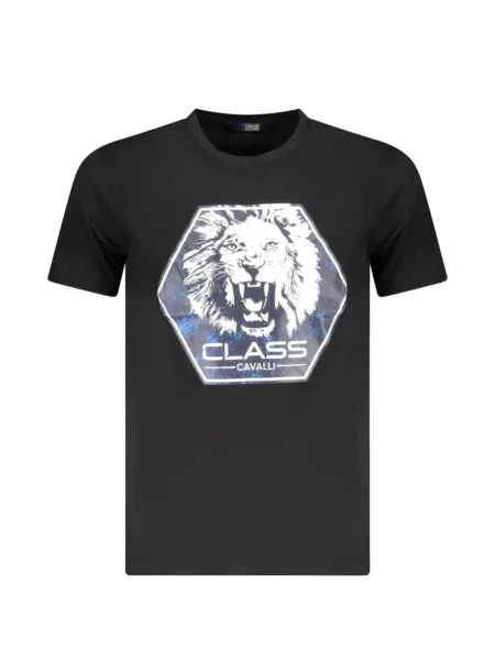 Tricou Cavalli Class cu imagine negru