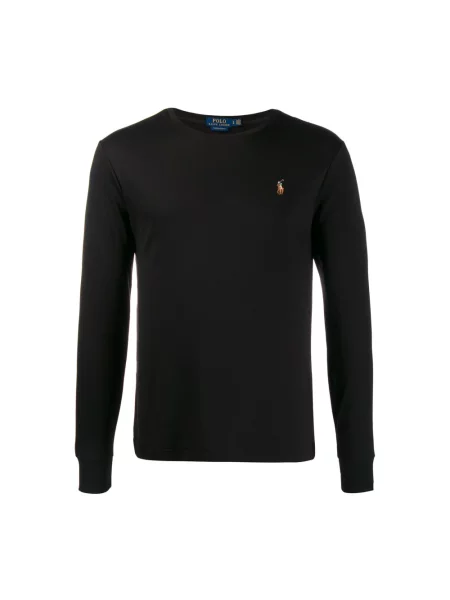 Dzianinowa koszulka polo Polo Ralph Lauren z logo czarna