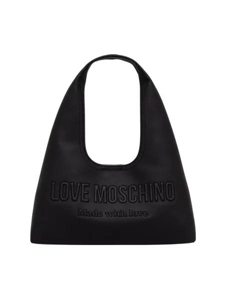 Love Moschino torebka hobo z imitacji skóry czarna
