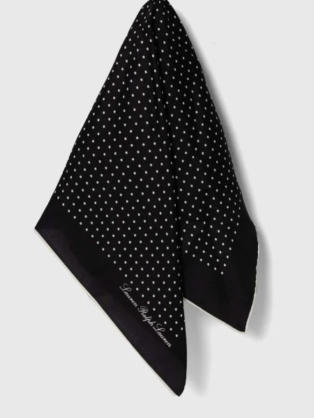 Svilena marama Lauren Ralph Lauren s uzorkom crna