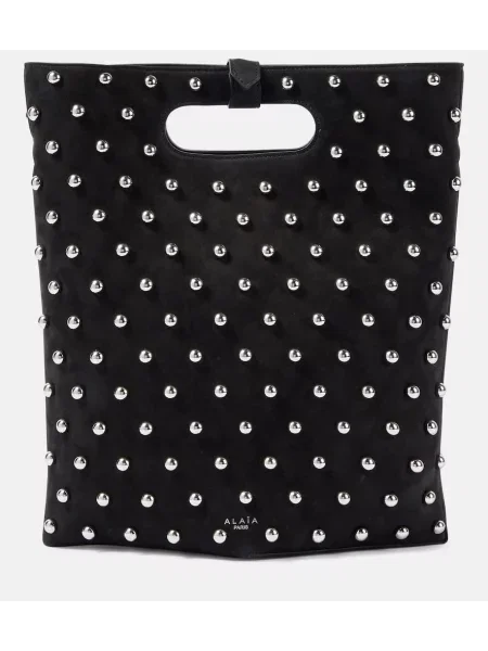 Geantă Alaïa din piele de căprioară negru