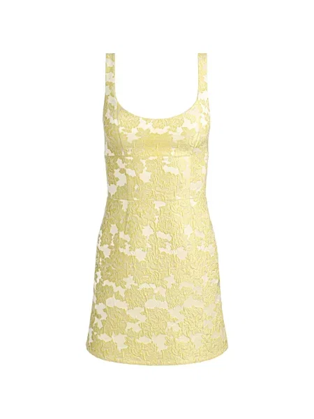 Rochie mini Alice + Olivia cu model floral galben