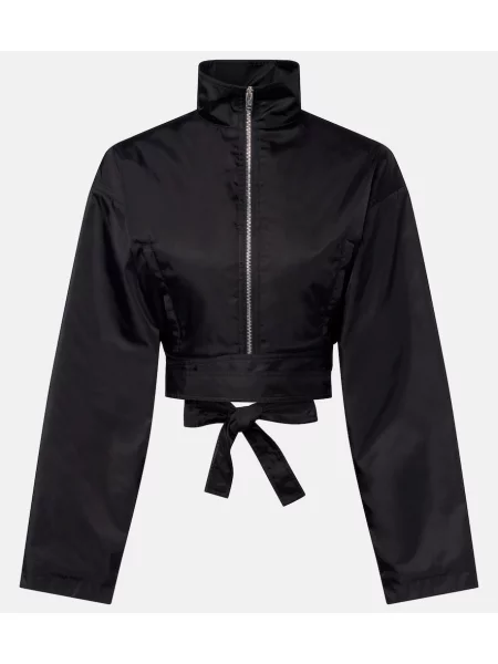 Tafta cu centură geacă bomber Alaïa negru