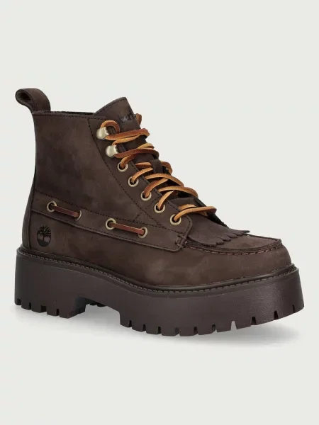 Timberland botine cu platformă pentru femei din nubuck Stone Street maro