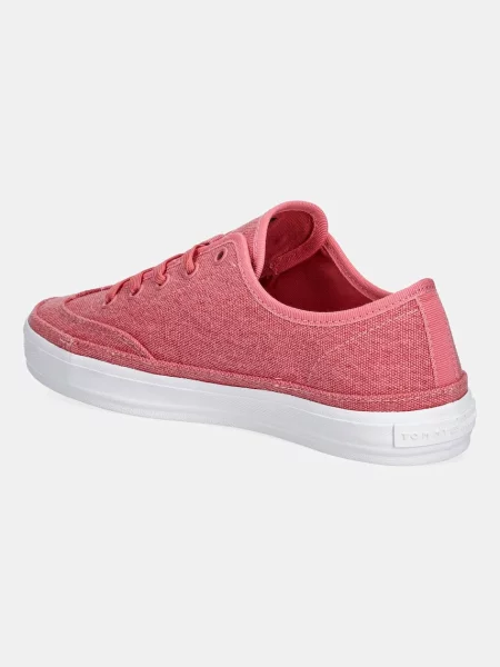 Tenisky Tommy Hilfiger WASHED CANVAS VULC SNEAKER růžová