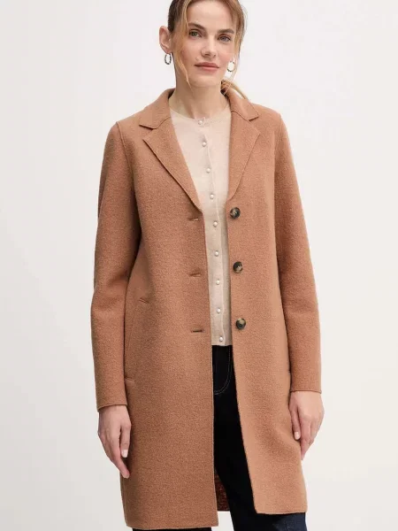 Вълнено палто OUI кафяво