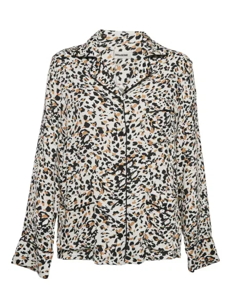 Cămașă Zadig&voltaire cu imagine cu imprimeu animal print alb