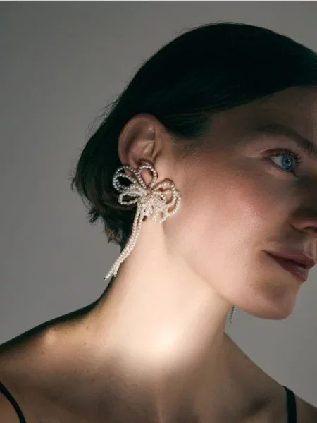 Серьги Reserved с бисером белые