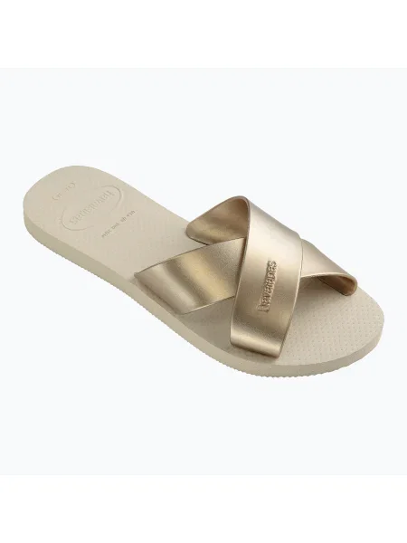 Dámske žabky Havaianas Aqua Metallic beige béžová