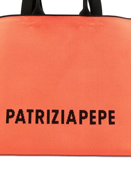 Шопинг чанта Patrizia Pepe с автограф оранжево