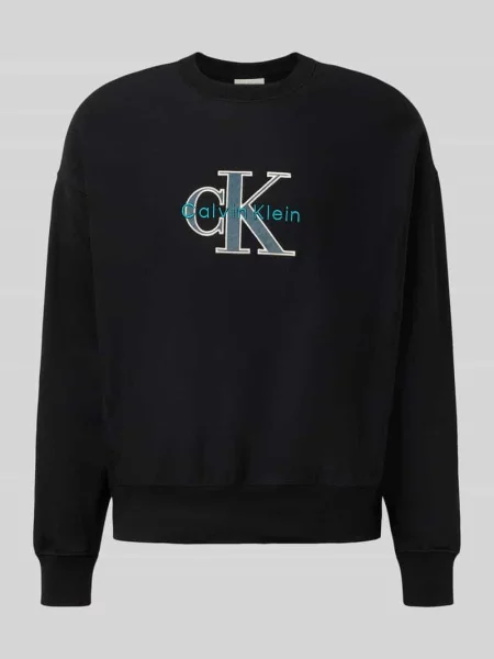 Bluza o kroju oversized fit z wyhaftowanym logo model ‘Premium’ Calvin Klein Jeans czarna