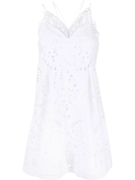 Rochie mini Alberta Ferretti cu broderie alb