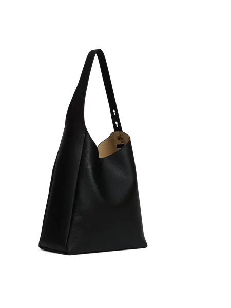 Tory Burch torebka skórzana Romy Hobo czarny