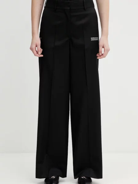Off-White pantaloni de lână alb