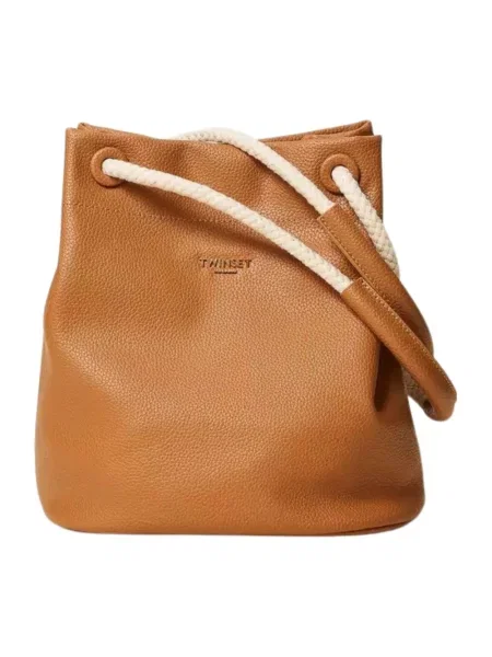 Twinset Torebki Kobieta ONE SIZE Skóra Bucket Bag brązowy