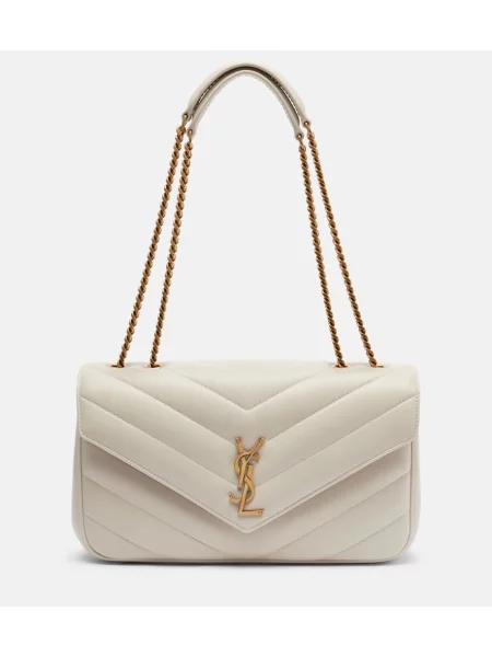 Kožna kožna torba Saint Laurent bijela