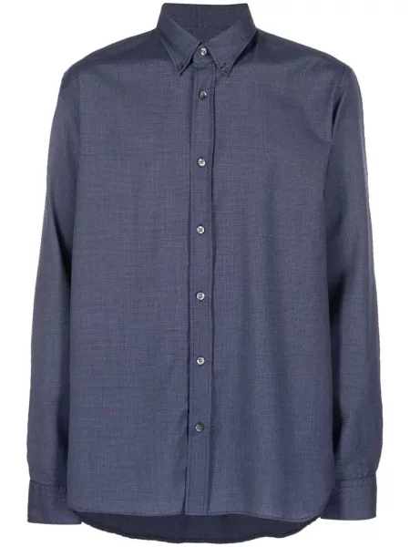 Vlněná košile Woolrich modrá