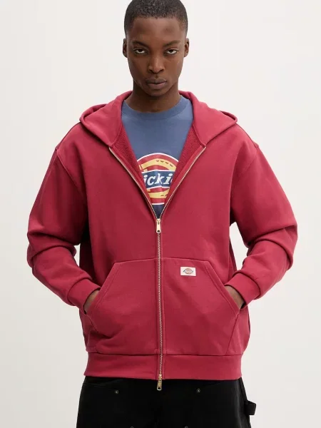 Dickies jopica s kapuco z bombažem rdeča