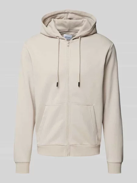 Bluza rozpinana z bocznymi wpuszczanymi model ‘BRADLEY’ Jack & Jones beżowa