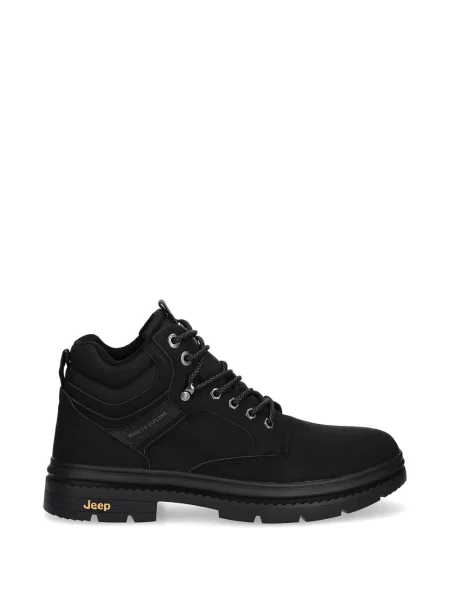 Botine Jeep cu șireturi din dantelă negru