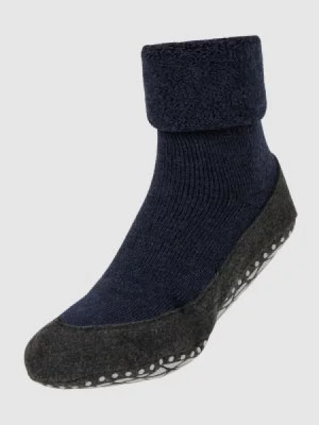 Skarpety z elastycznymi prążkowanymi ściągaczami model ‘COSYSHOES' Falke granatowe