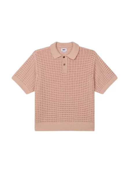 Koszulka polo Obey różowa