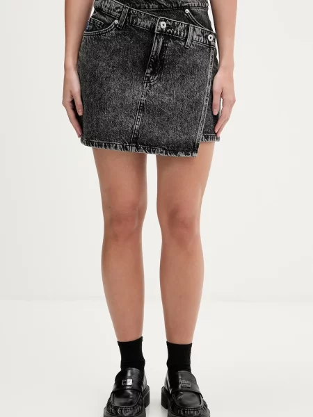 Hugo Blue fustă jeans negru