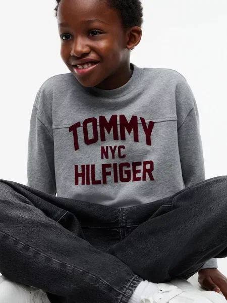 Тениска с дълъг ръкав Tommy Hilfiger сиво