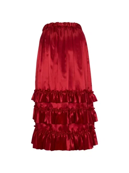 Fusta maxi Noir Kei Ninomiya cu volane roșu