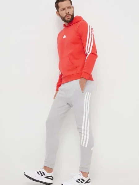 Pulover adidas s kapuco rdeča