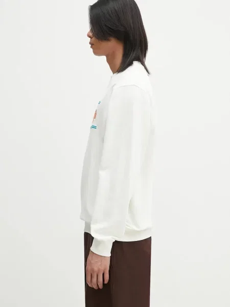 Кофта Drôle de Monsieur Le Sweatshirt Pique Tennis з аплікацією білий