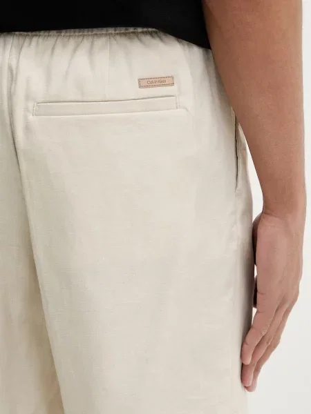 Calvin Klein Len rövidnadrág | Straight fit bézs