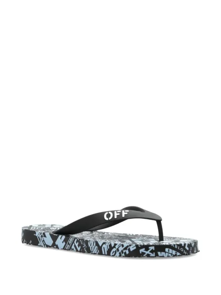 Șlapi Off-white cu imagine alb