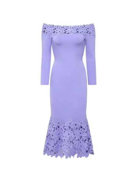 Rochie midi Theia tricotate până la genunchi de costum violet
