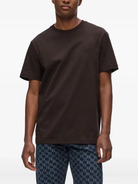 Tricou Karl Lagerfeld cu broderie maro