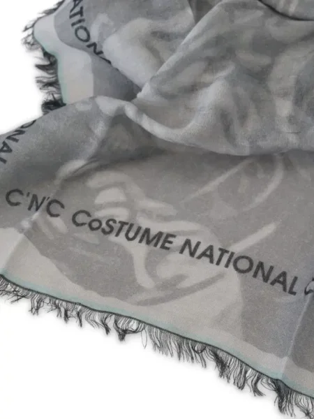 Шал Costume National на цветя с принт сиво