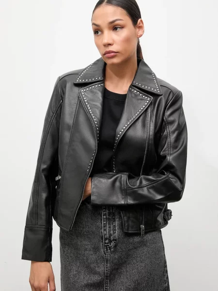 Шкіряна куртка Answear.LAB демісезонна чорний