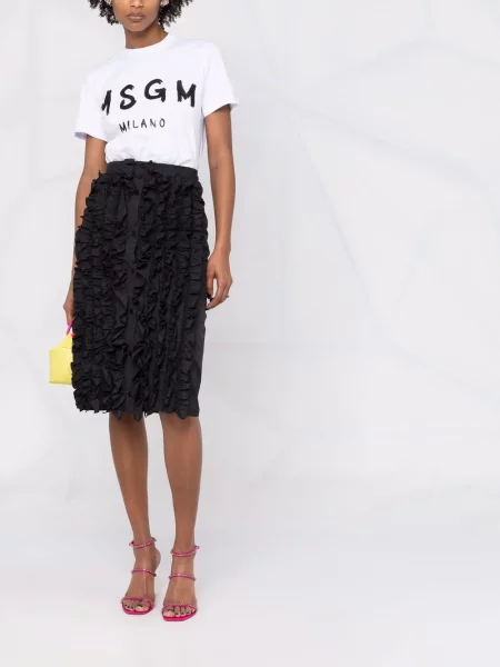 Raštuotas marškinėliai Msgm balta
