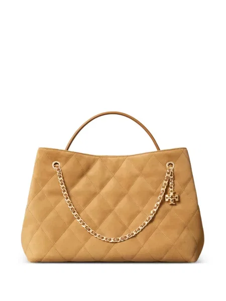 Geantă Tory Burch din piele de căprioară maro