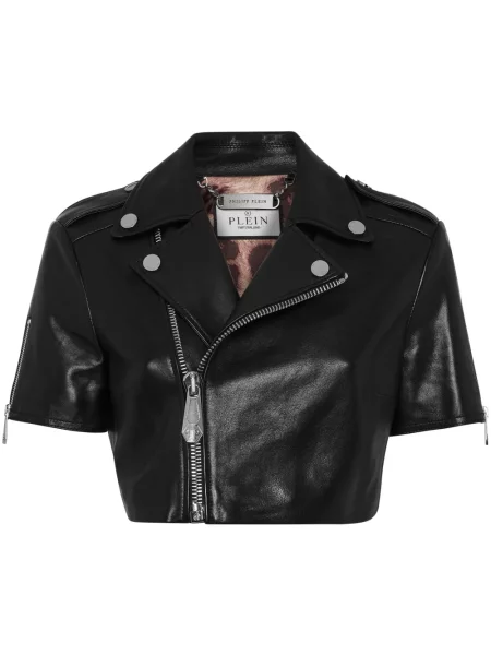 Geanta de piele Philipp Plein negru