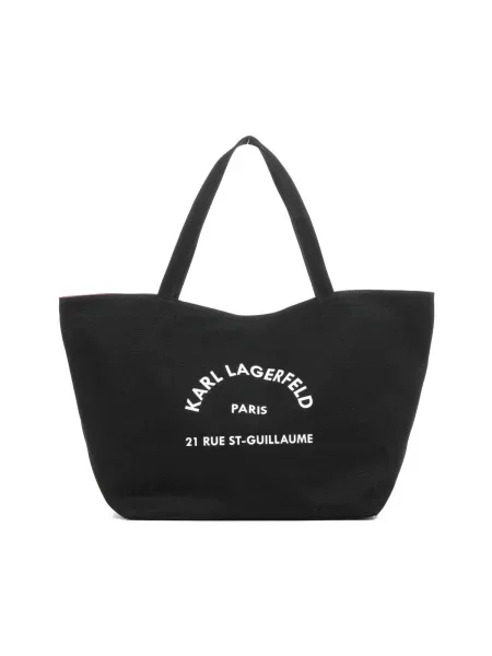 Vászon shopper táska Karl Lagerfeld fekete