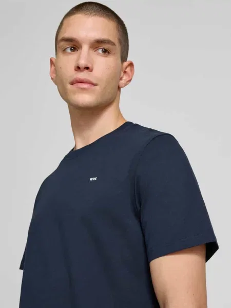 T-shirt z czystej bawełny Wood Wood granatowa