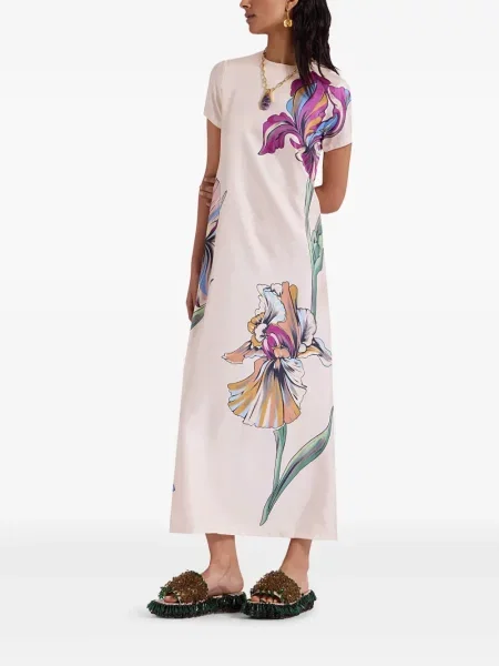 Rochie midi La Doublej până la genunchi de costum alb
