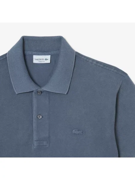 Lacoste Koszulka Polo Classic Fit Z Efektem Sprania niebieska