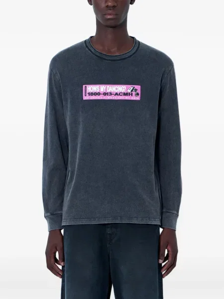 Lung tricou Achm cu autograf gri