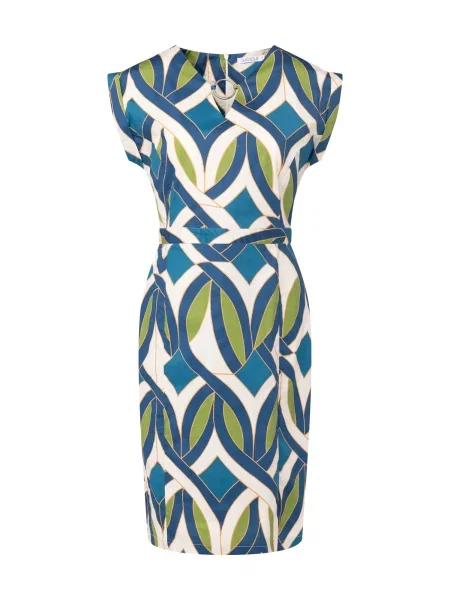 Quiosque Rochie mulate crem / închis / maro pueblo / verde kiwi albastru