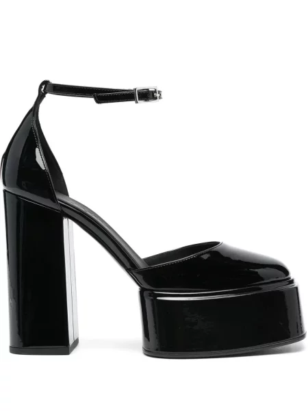 Pantofi cu toc 3juin din piele cu platformă negru