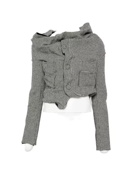 Geacă Junya Watanabe cu model pepito drapată negru