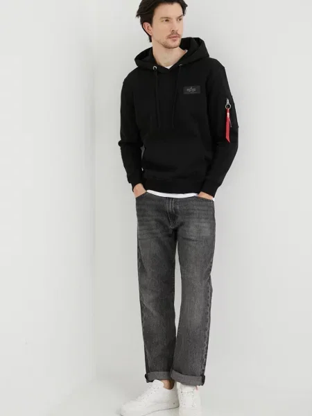Alpha Industries Mikina Backprint černá